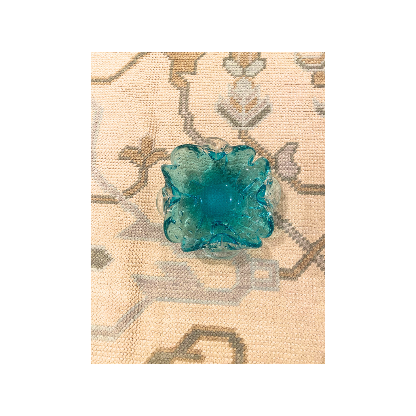Murano Scalloped Blue Bowl - Medium