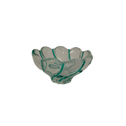 Green Stripe Vintage Glass Bowl