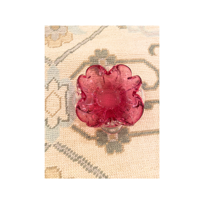 Murano Scalloped Pink Bowl - Medium