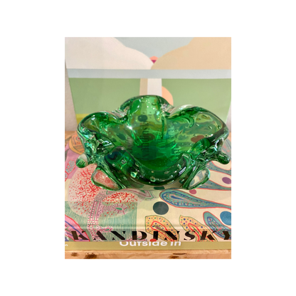 Heavy Green Murano Bowl