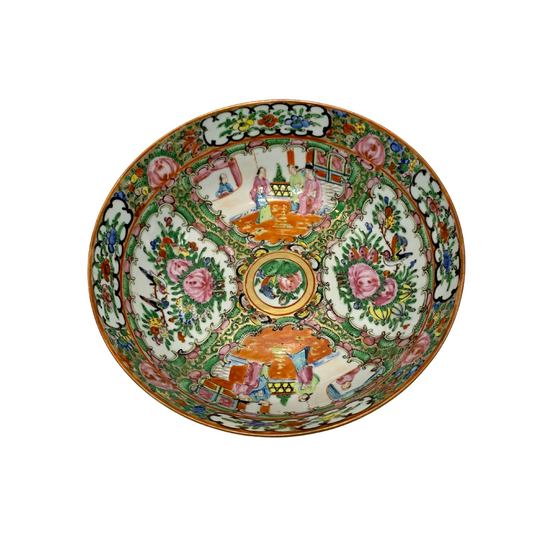Antique 1860s Rose Medallion Bowl