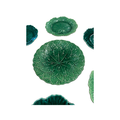 Majolica Cabbage Plate Wall - Set of Seven