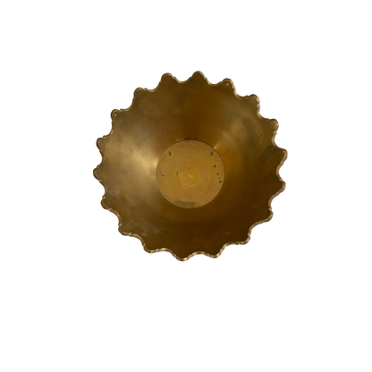 Brass Crown Bowl with Patina