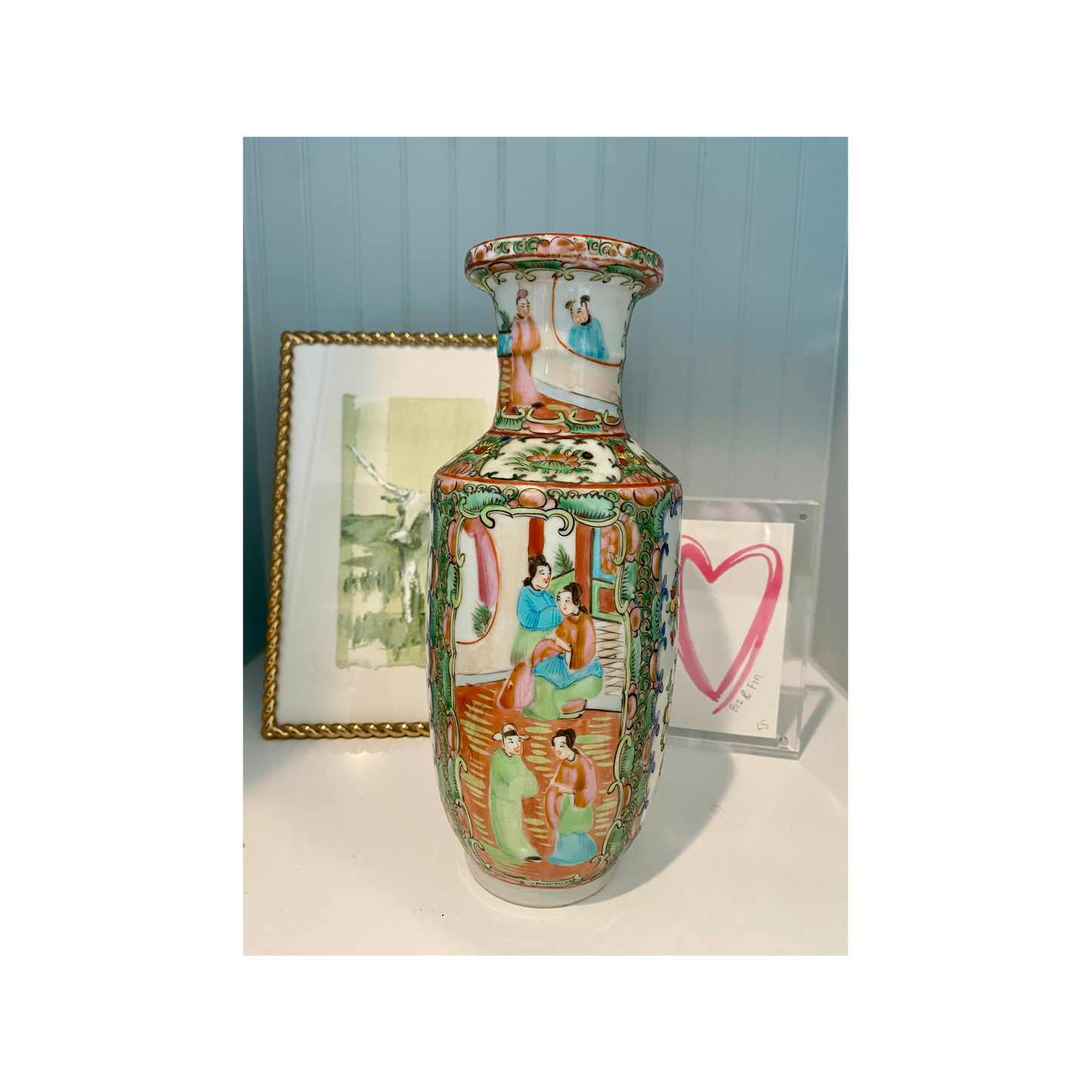 1890s Rose Medallion Vase