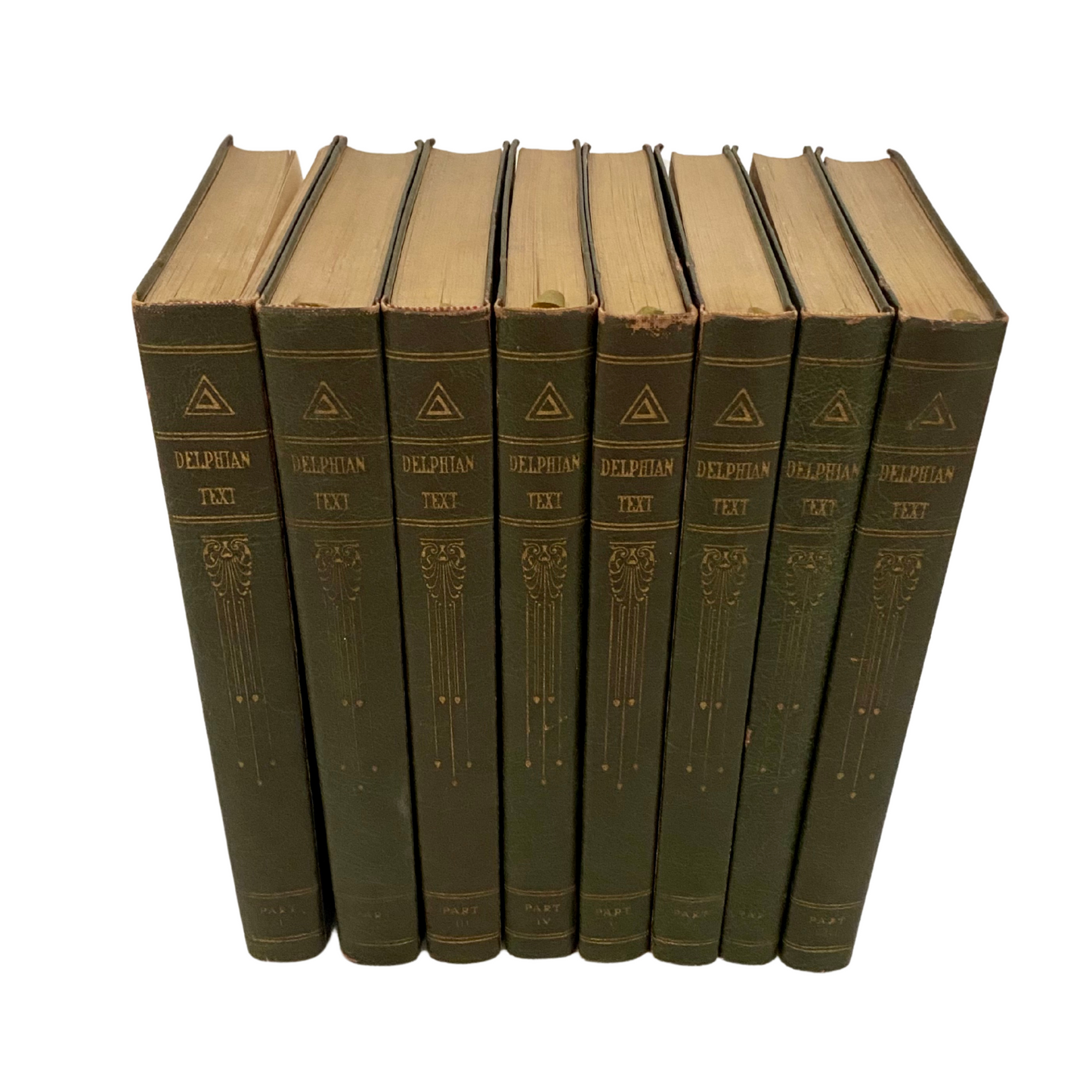 Antique Set of 8 Green Books