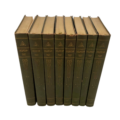 Antique Set of 8 Green Books
