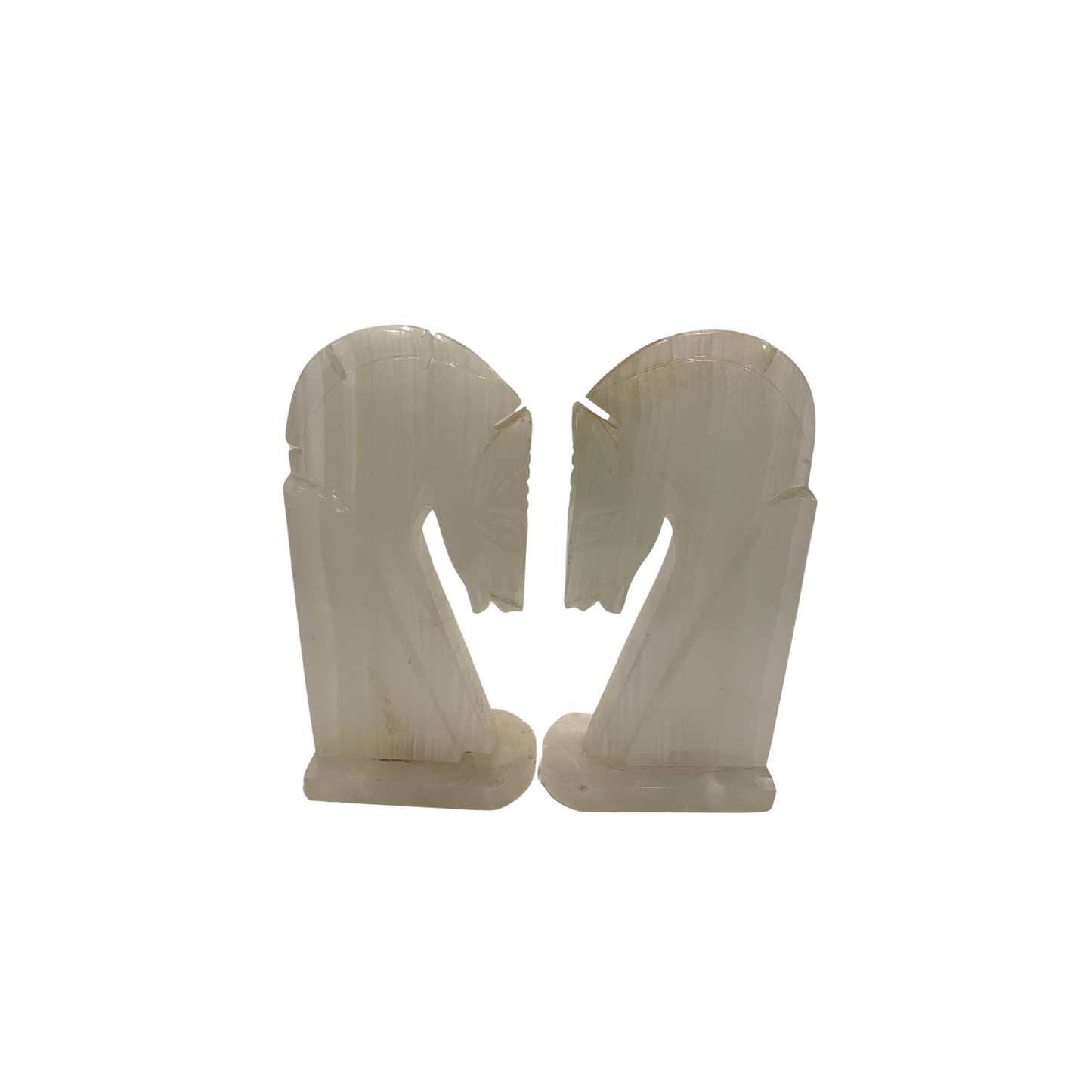 Vintage Marble Horse Bookends