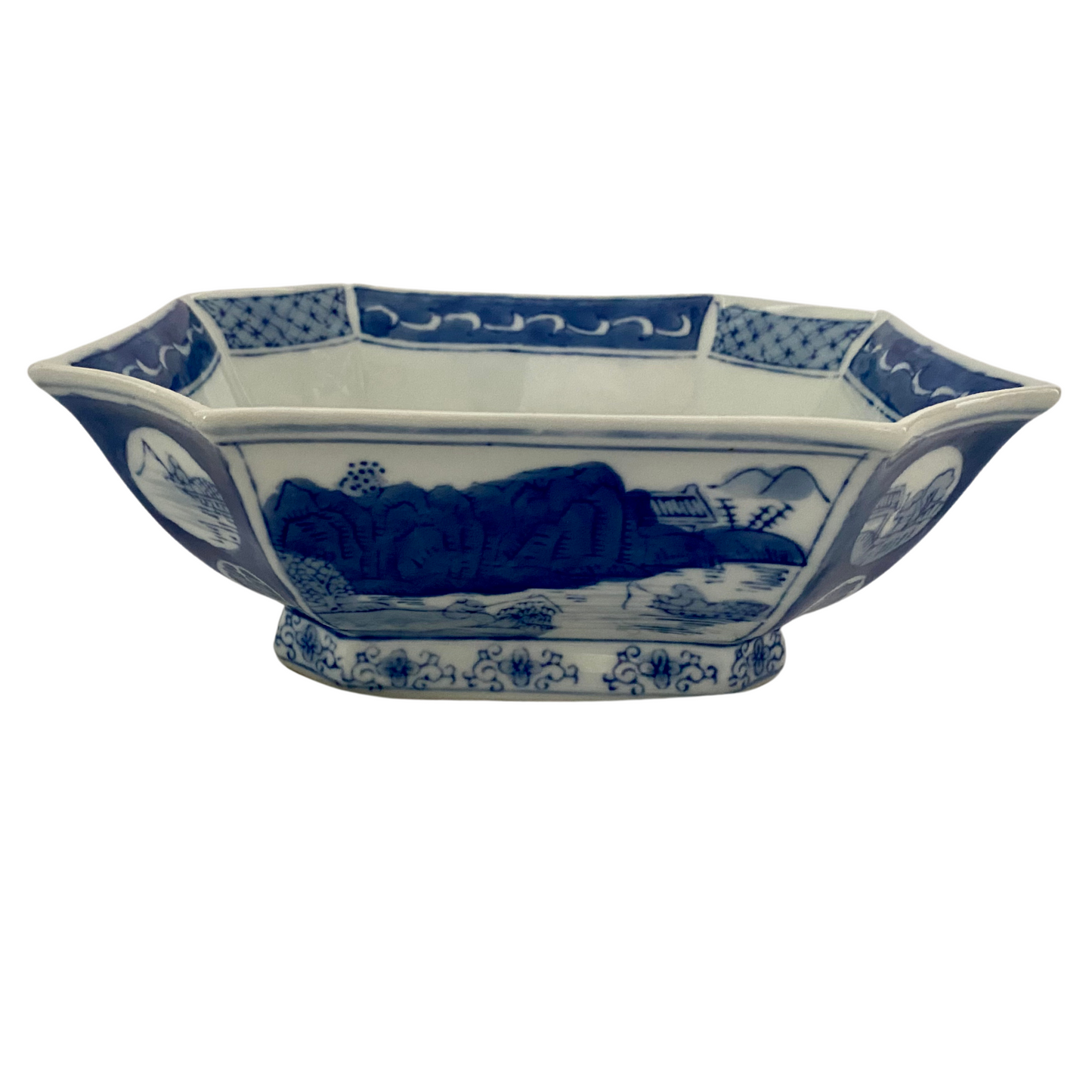 Octagonal Blue and White Bowl
