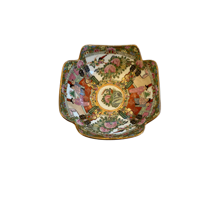 Vintage Scalloped Rose Medallion Bowl