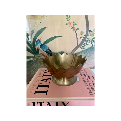 Brass Crown Bowl with Patina