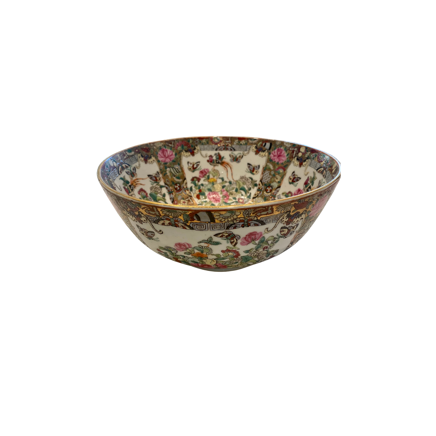 Large Vintage Rose Famille Bowl - 12"