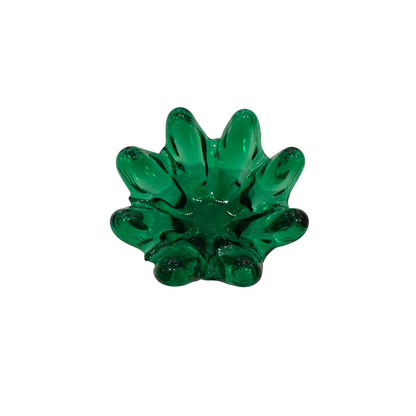 Mini Scalloped Murano Green Bowl