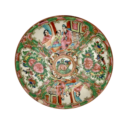 Antique Rose Medallion Plate Wall - Set of Seven