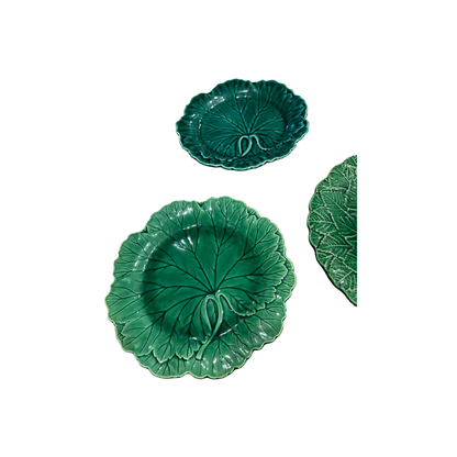 Majolica Cabbage Plate Wall - Set of Seven
