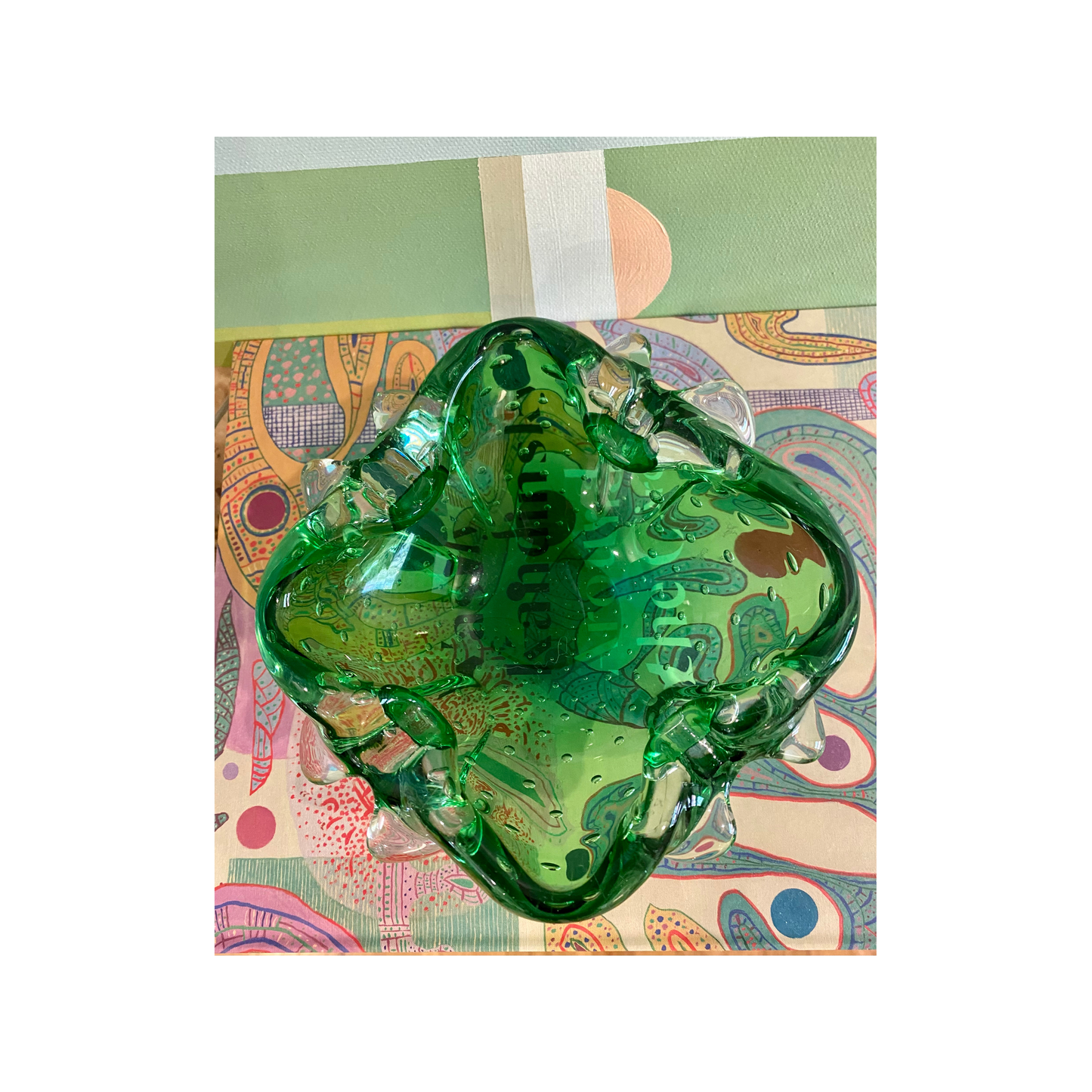 Heavy Green Murano Bowl