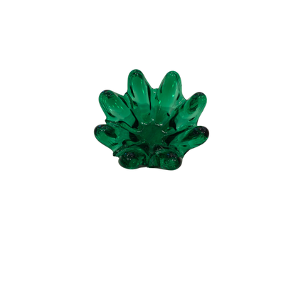Mini Scalloped Murano Green Bowl