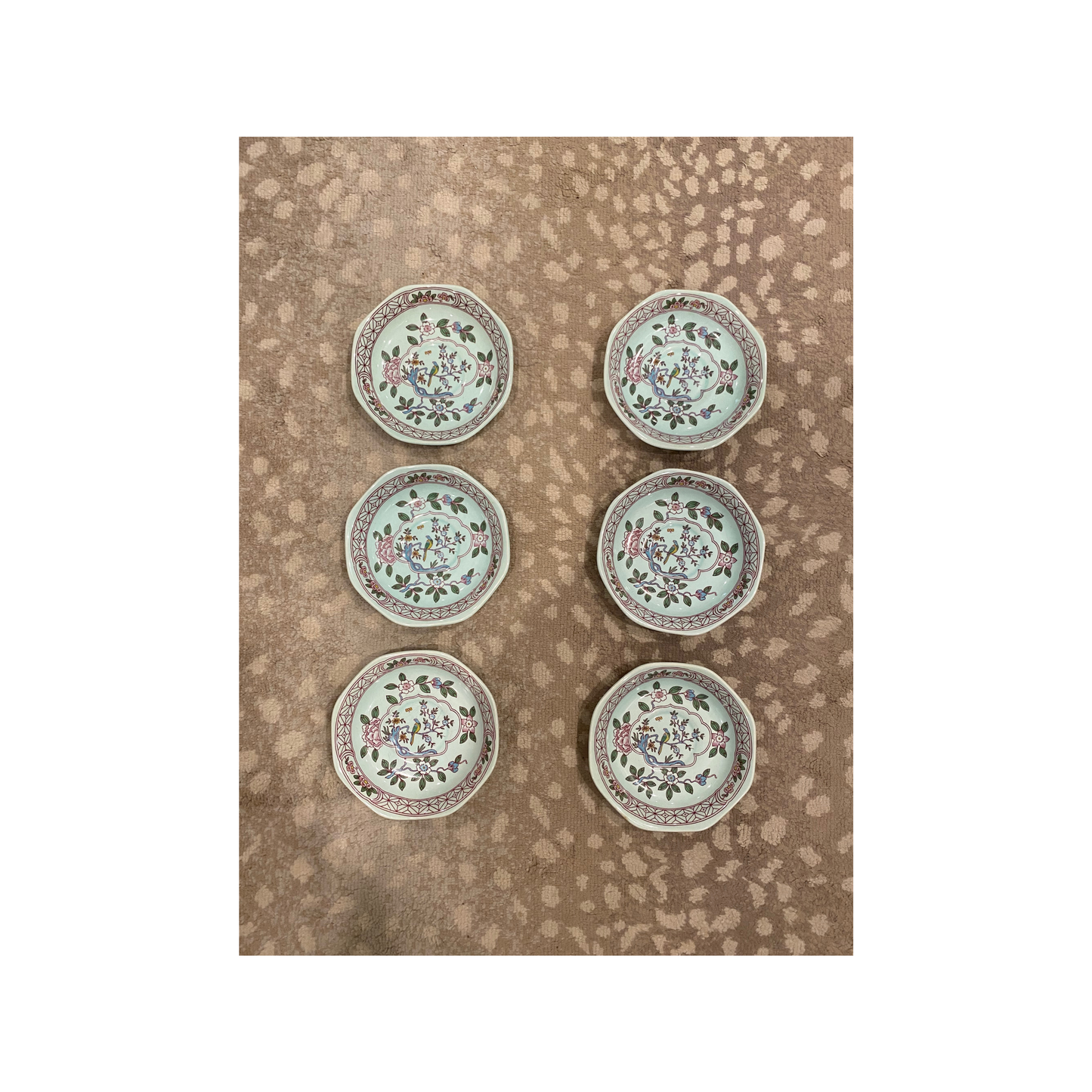 Singapore Bird Plate Wall - Set of Six Saucers
