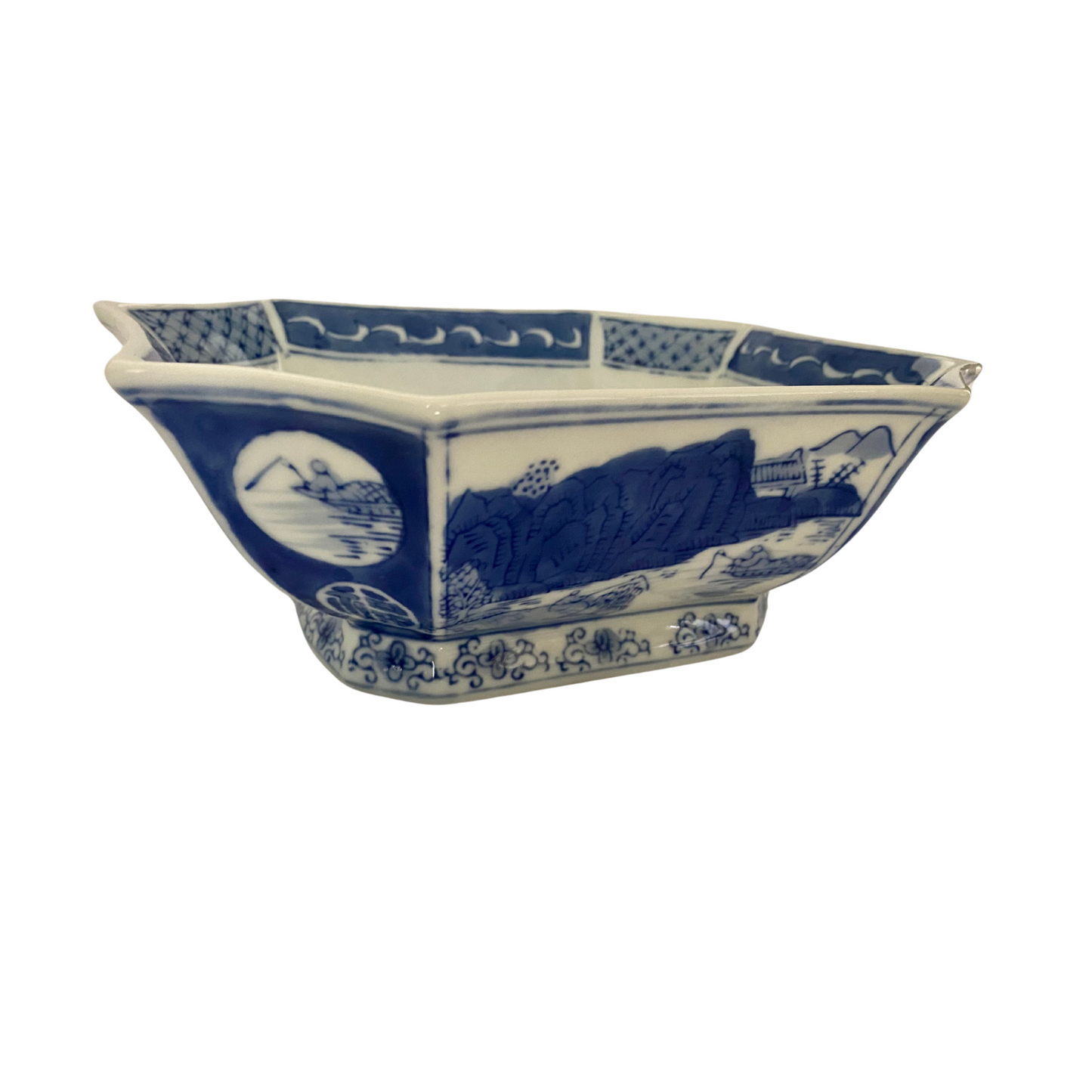 Octagonal Blue and White Bowl