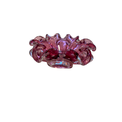 Pink Murano Ruffled Bowl - Small
