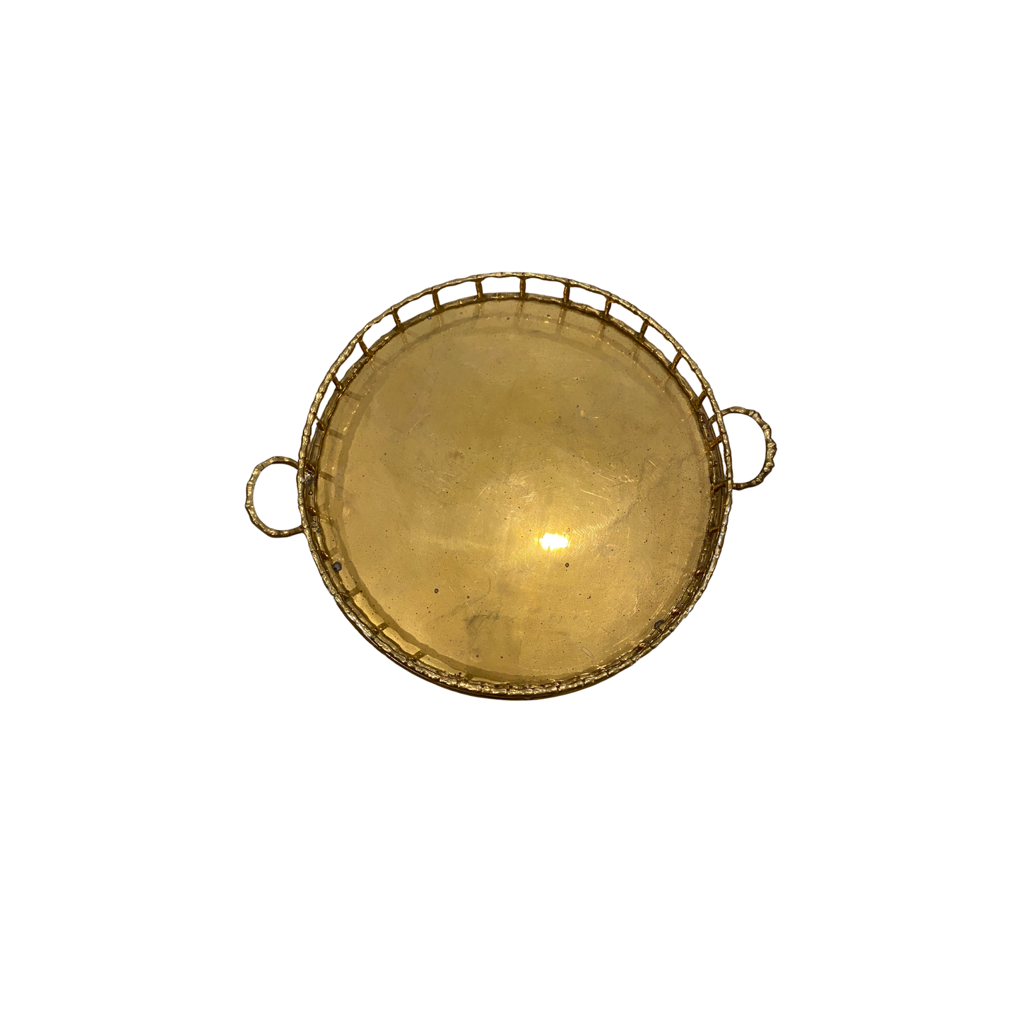 Brass Bamboo Tray - Round