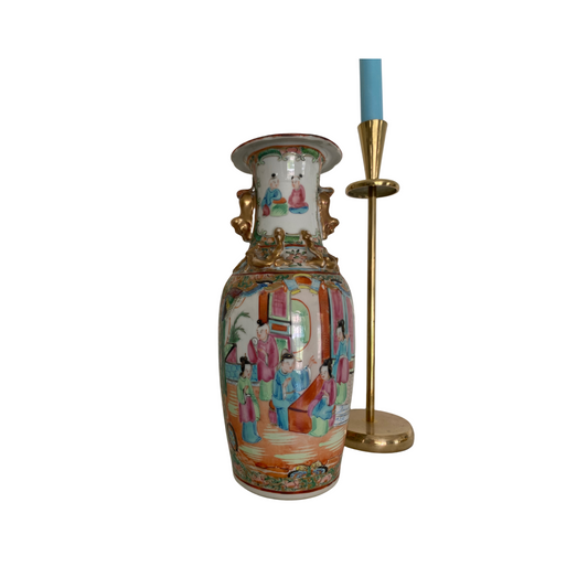 Pair of Antique Rose Medallion Vases