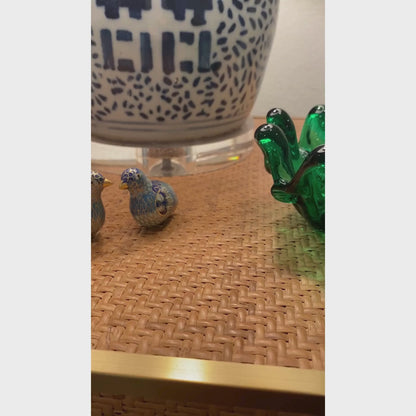 Mini Scalloped Murano Green Bowl