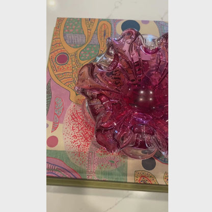 Pink Murano Ruffled Bowl - Small