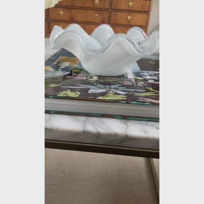White Scalloped Murano Bowl