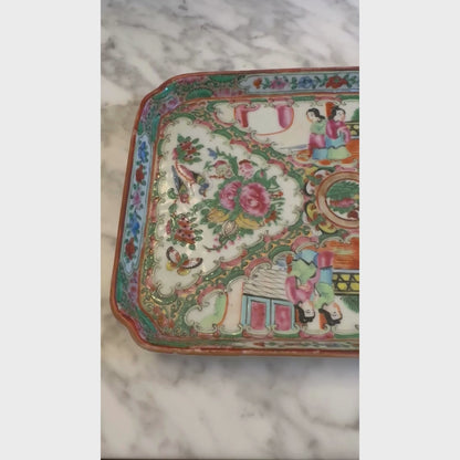 19th Century Rose Medallion Tray