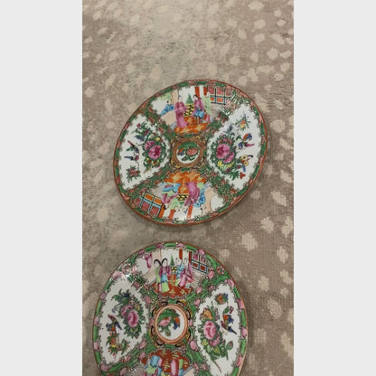 Antique Rose Medallion Plate Wall - Set of Six