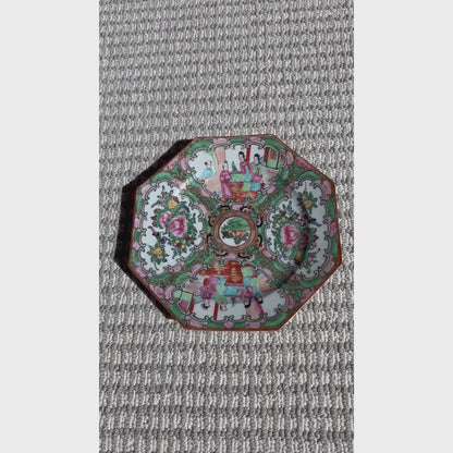Rose Medallion Antique Octagonal Plate