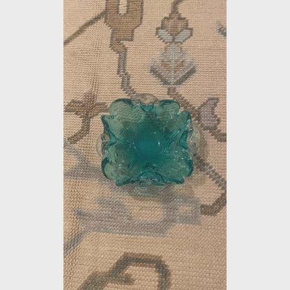 Murano Scalloped Blue Bowl - Medium