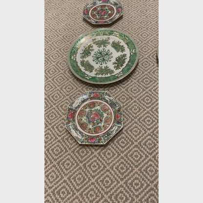 Antique Rose Medallion Octagonal Plate
