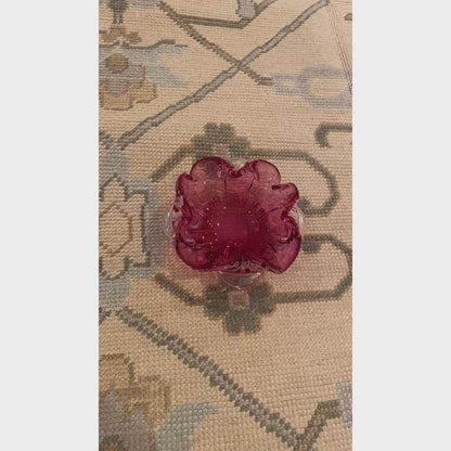 Murano Scalloped Pink Bowl - Medium