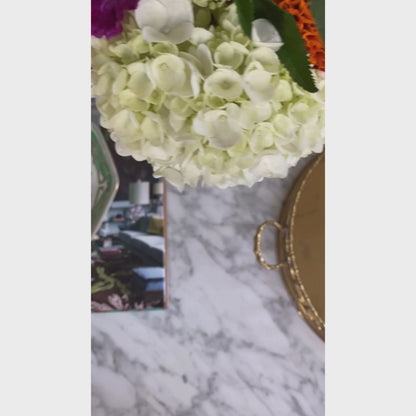 Green and Gold Pedestal Shallow Bowl