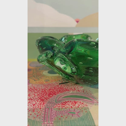 Heavy Green Murano Bowl