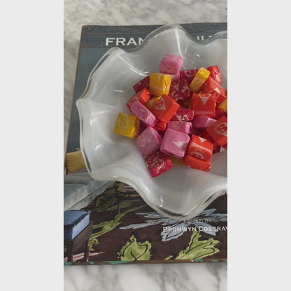 White Scalloped Murano Bowl